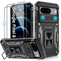 Jshru for Google Pixel 8 Case with Screen Protector,Camera Protective Cover,Ring Stand,Phone Case for Men and Women,Shockproof Bumper Phone Cover