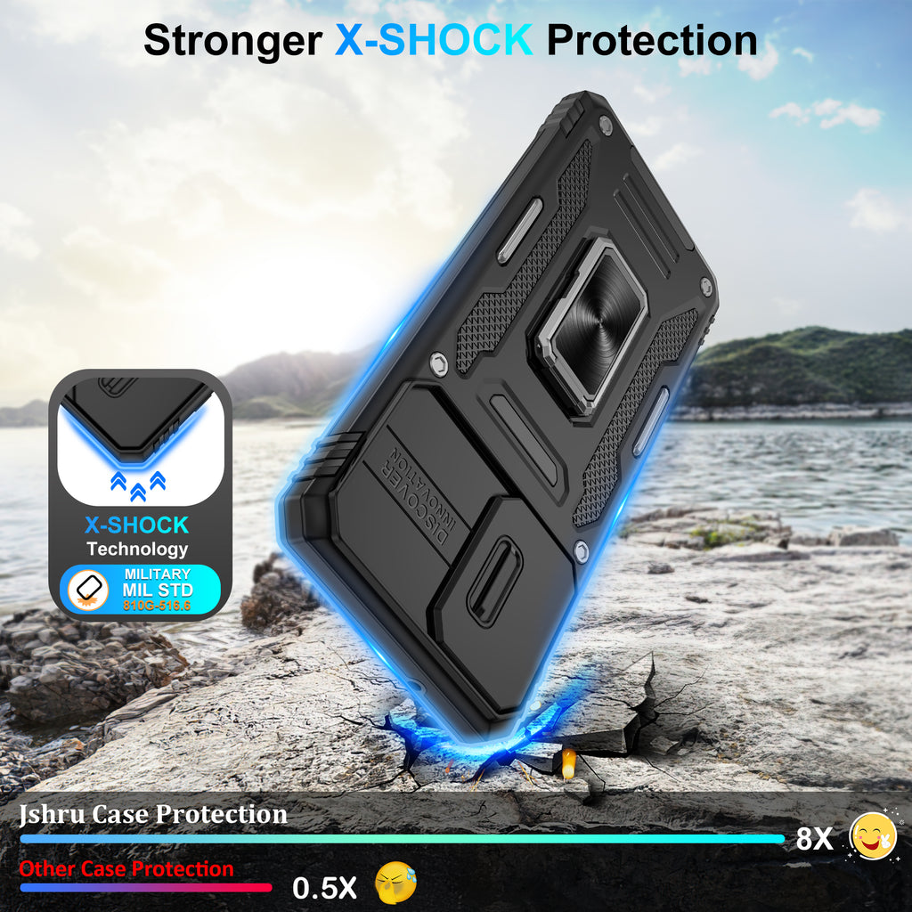 Jshru for Samsung Galaxy S20 Plus Case with Screen Protector,Camera Protective Cover,Ring Stand,Phone Case for Men and Women,Shockproof Bumper Phone Cover