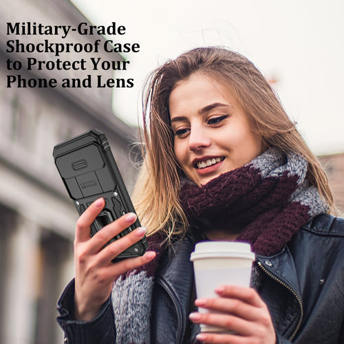 Jshru for Google Pixel 10/10 Pro Case with Screen Protector,Camera Protective Cover,Ring Stand,Phone Case for Men and Women,Shockproof Bumper Phone Cover