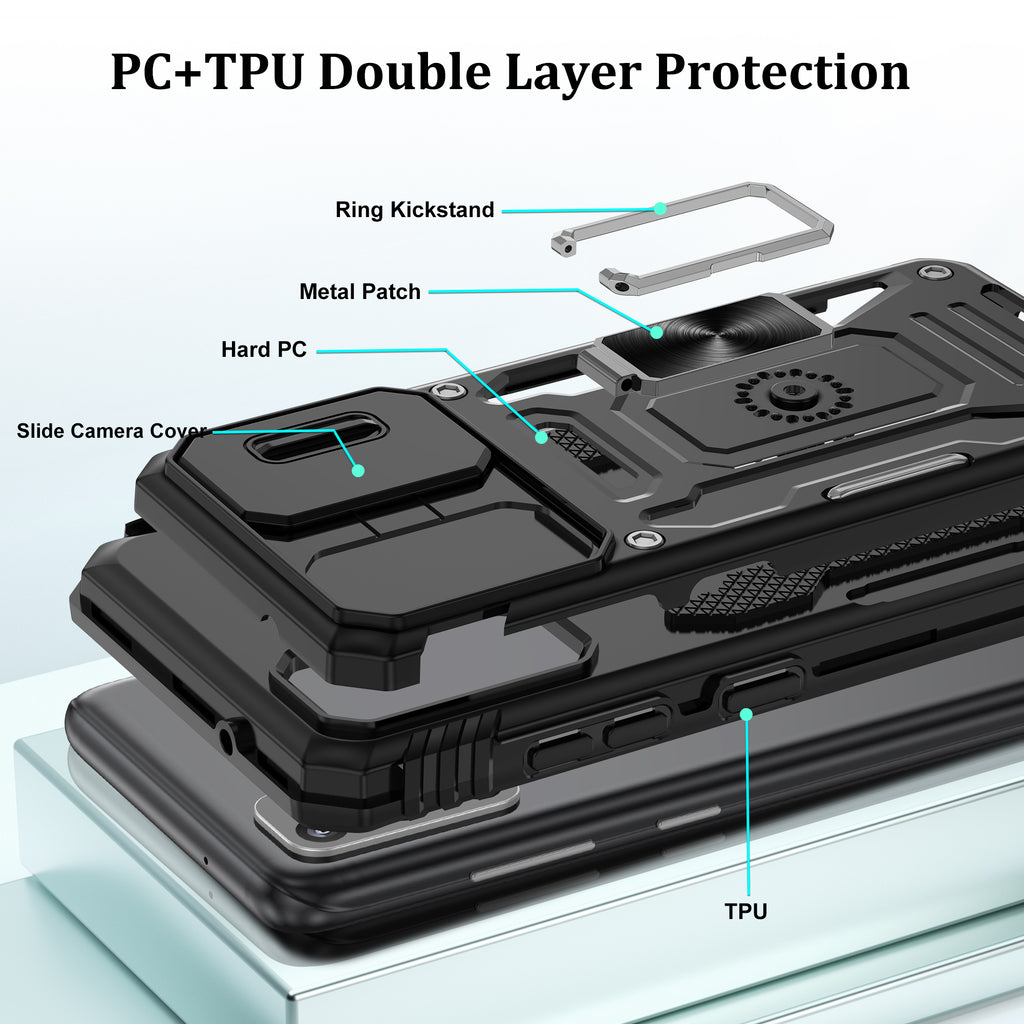 Jshru for Samsung Galaxy S20 Case with Screen Protector,Camera Protective Cover,Ring Stand,Phone Case for Men and Women,Shockproof Bumper Phone Cover